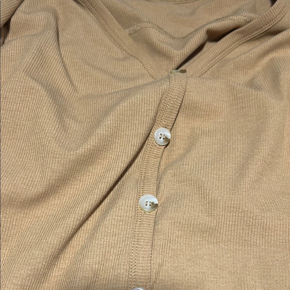 Tan Button-Down Long Sleeve Dress - Picture 4 of 5